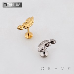 3D FEATHER TOP THREADLESS PUSH IN ASTM F136 IMPLANT GRADE TITANIUM LABRET SET